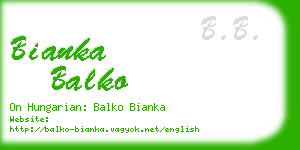 bianka balko business card